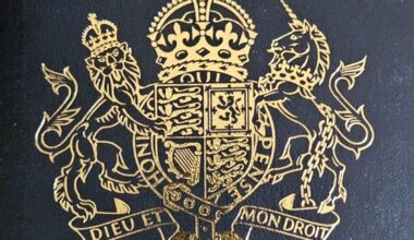 The new British passport cover features the King's Coat of Arms. Pic: PA