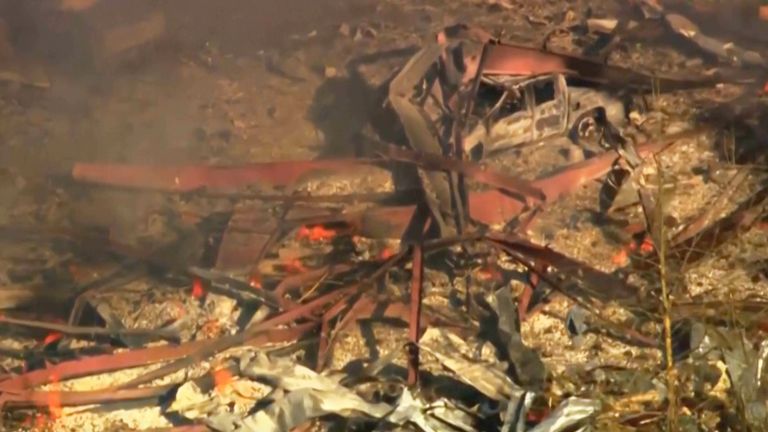 The explosion was reported at 7.45am in Hickman County on Friday. Pic: WTVF-TV / AP
