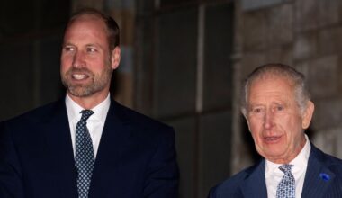 The King and the Prince of Wales arrived together at the Natural History Museum. Pic: PA