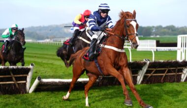 Celtic Dino ridden by Dylan Johnston on their way to winning the the DragonBet 'Welsh Champion' Hurdle at Chepstow