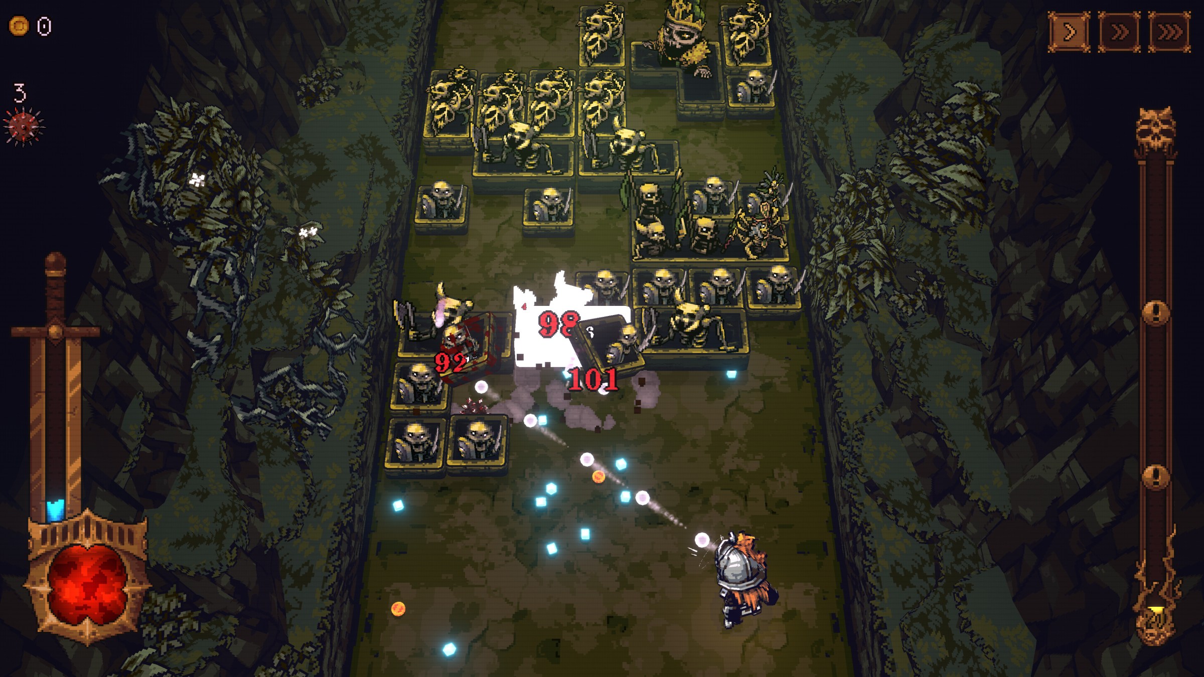 A screenshot from Ball X Pit.