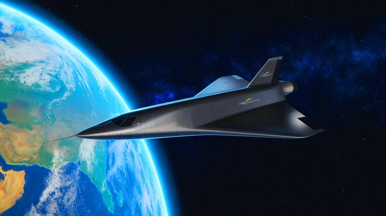 Illustration of the Dream Chaser spaceplane preparing for its first orbital flight as a free flier.