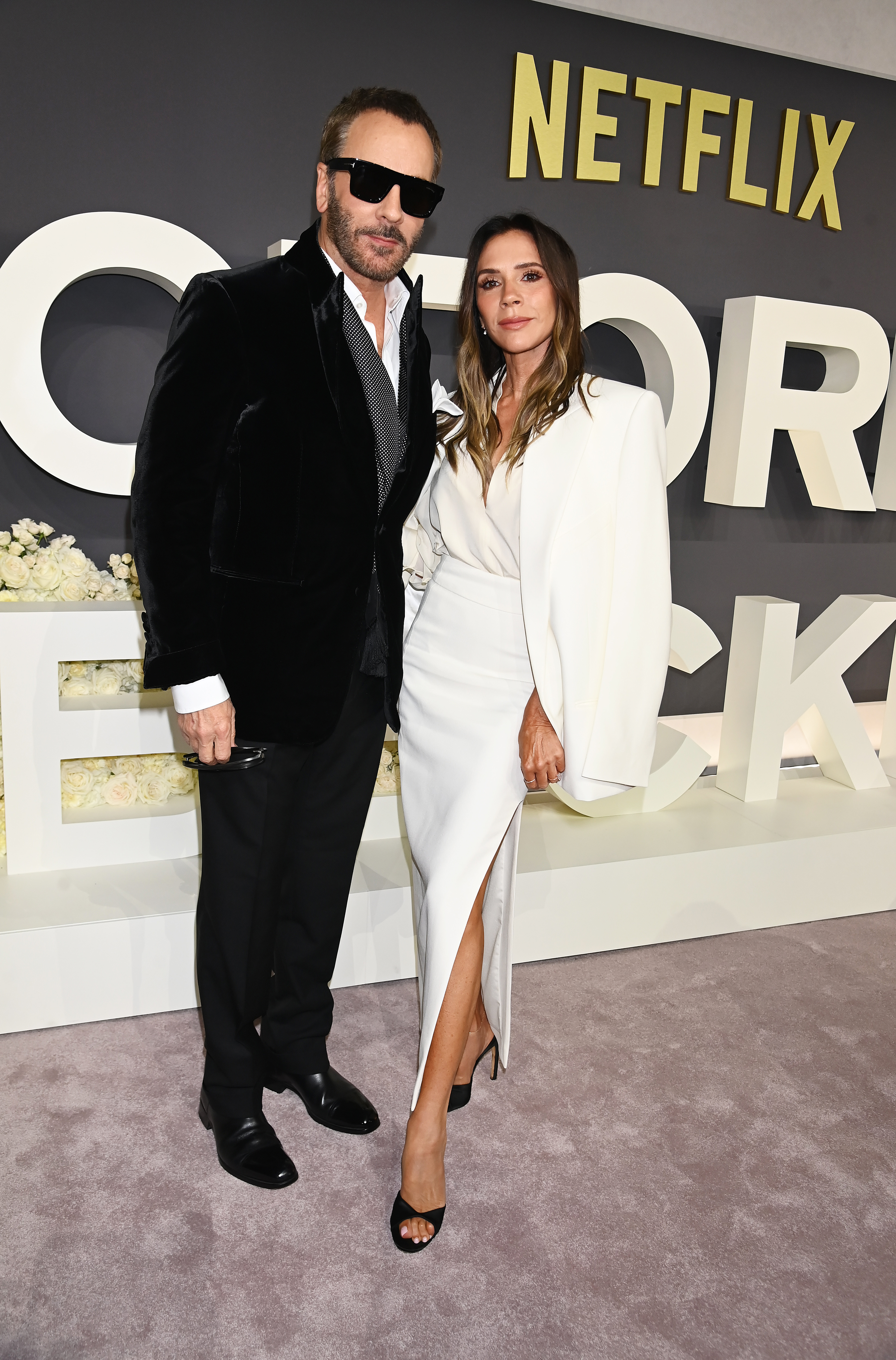 Tom Ford and Victoria Beckham at the premiere of the television series 'Victoria Beckham'