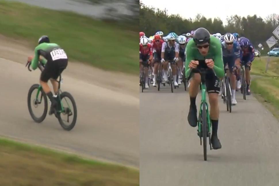 Jan-Willem van Schip wild aero bike set-up at Tour of Holland