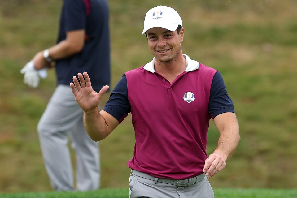 Viktor Hovland is making his first appearance since withdrawing from the Ryder Cup singles with a neck injury