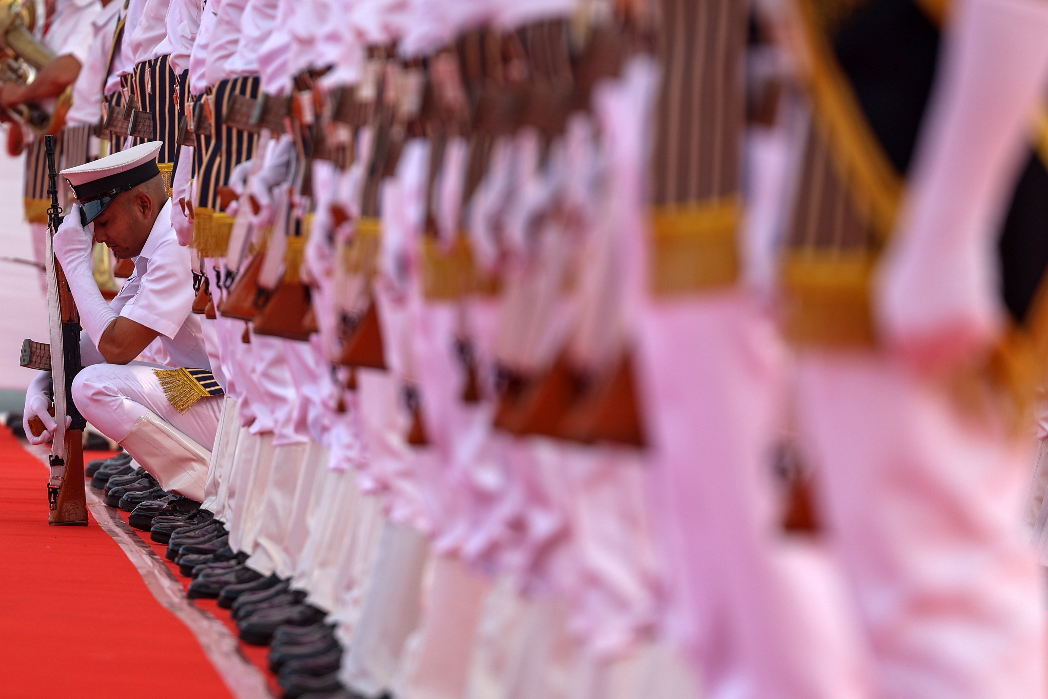 Commissioning ceremony of the INS Mahe in Mumbai