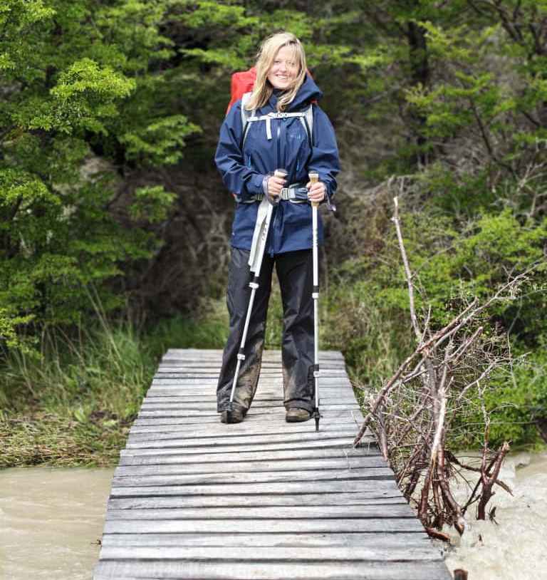 Victoria Bond on the first day of a trek in Torres Del Paine national park, Chile.