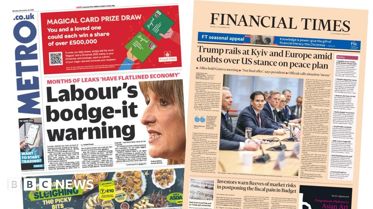 "Months of leaks 'have flatlined economy', Labour's bodge-it warning," reads the headline on the front page of the Metro newspaper.