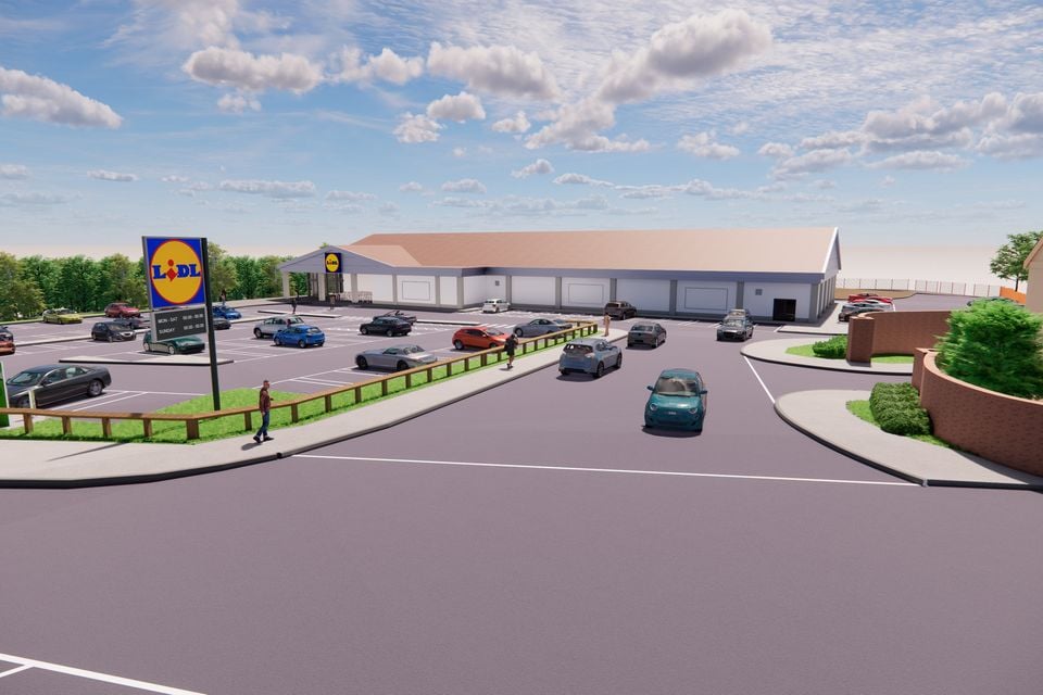 Artist's impression of new Lidl Northern Ireland store on Ballysillan Road, Belfast