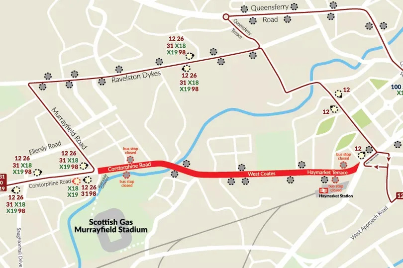 The 2.40pm to 5.40pm Roseburn/Corstorphine diversions.