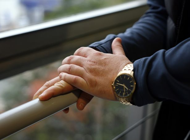 Anonymous images of a domestic abuse perpetrator at Trafford House , Stretford , Manchester . 14 October 2025 .