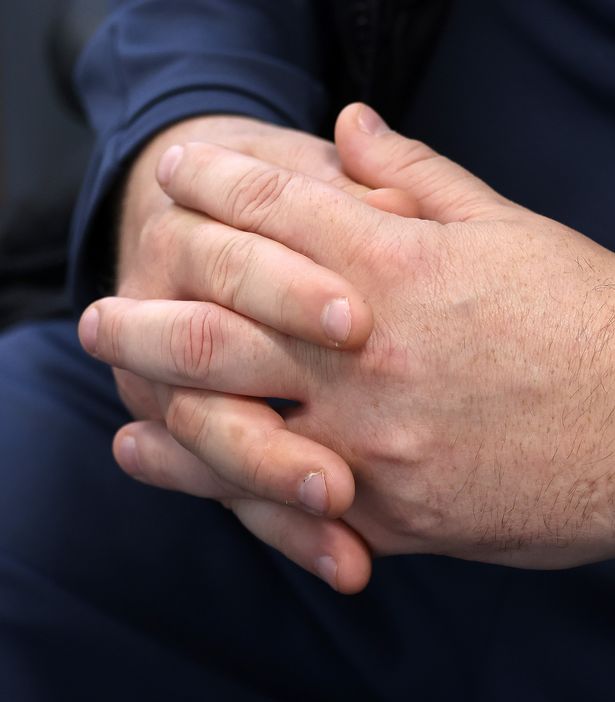 Anonymous images of a domestic abuse perpetrator at Trafford House , Stretford , Manchester . 14 October 2025 .