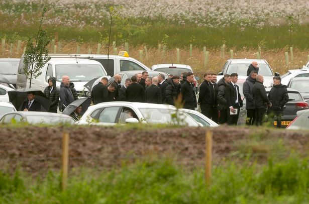 Mourners at the joint funeral of Eddie Lyons and Ross Monaghan