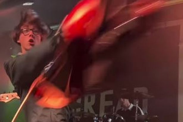 A band have received mixed responses after sharing a video of them causing mayhem at a Manchester show