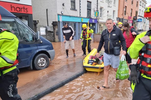 Homes and businesses in Monmouth have been evacuated from the floods  today