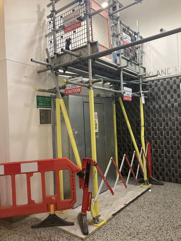 Broken lift Markland House on the Silchester Estate in West London, UK, on October 30, 2025