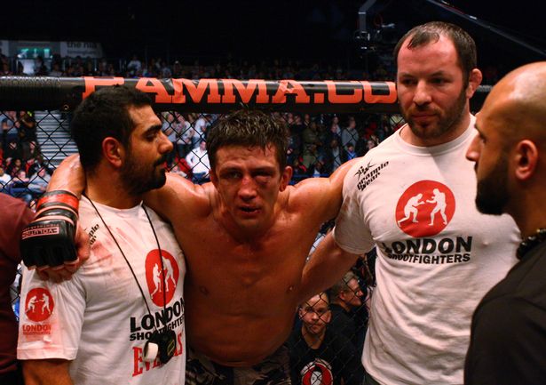 Alex Reid in a bad way during one of his cage fights back in 2010 