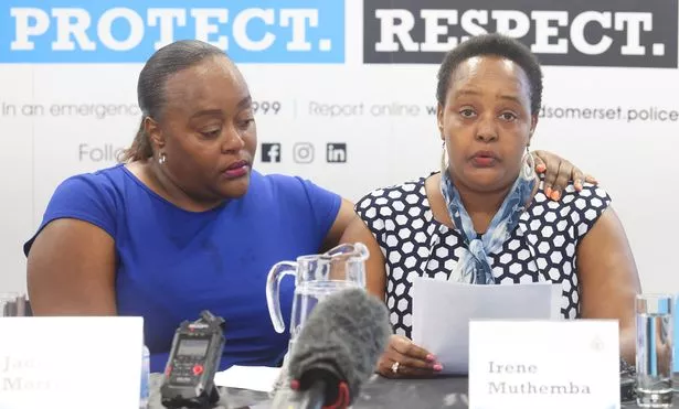 Eddie Muthemba's mother Irene Muthemba (right) and aunt Jade Morris