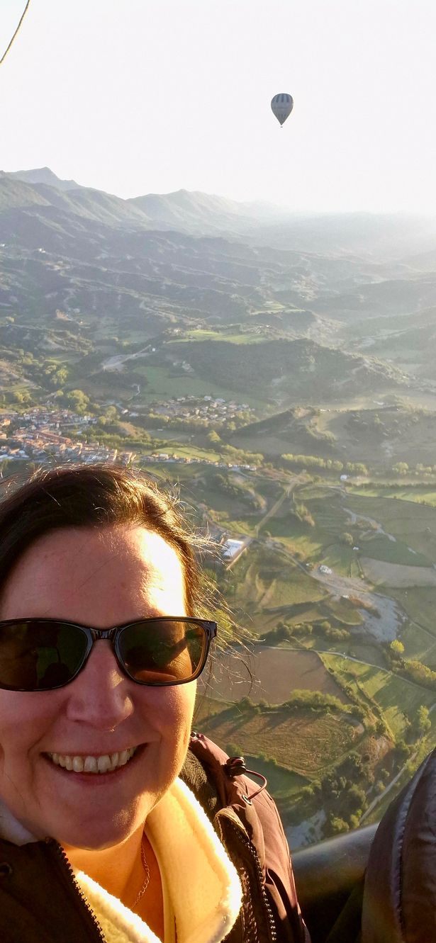 Nicola on a balloon flight