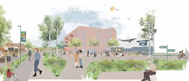 CGI of how Droylsden Square could look