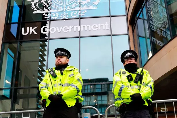 Protest at Queen Elizabeth House, Edinburgh