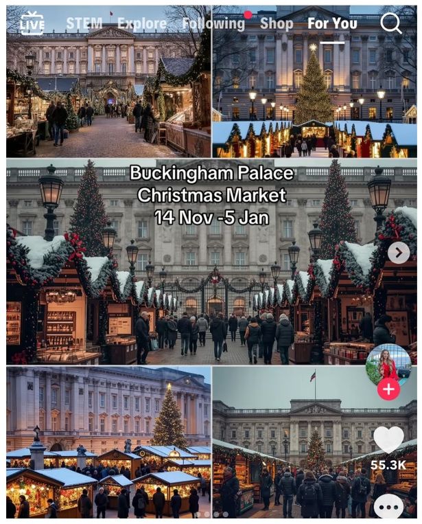 The AI post of a fake Christmas market outside Buckingham Palace