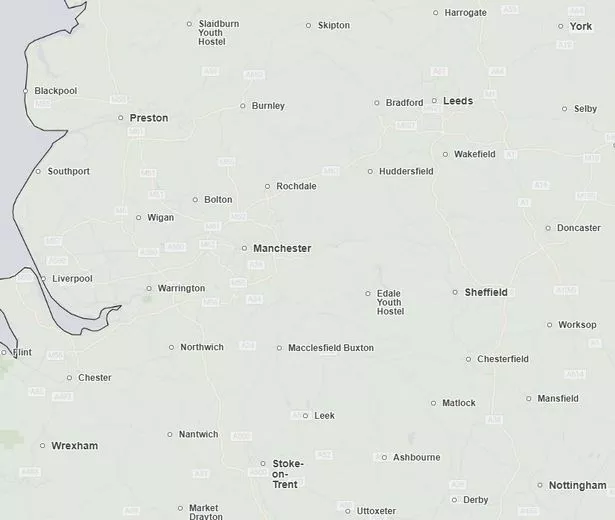 Met Office maps show thick cloud cover above Greater Manchester by 11pm tonight