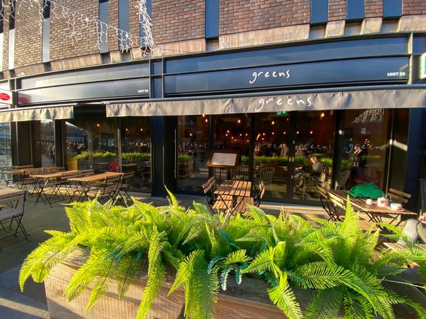 Greens in Sale, Stanley Square, the vegetarian restaurant owned by chef Simon Rimmer. 
