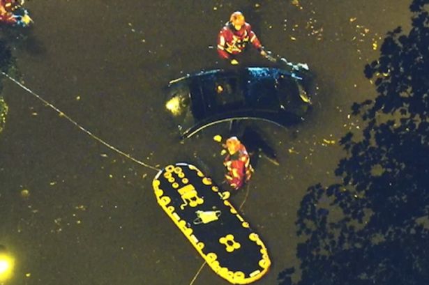 Flooding under the bridge at Queens Drive on August 26 2023