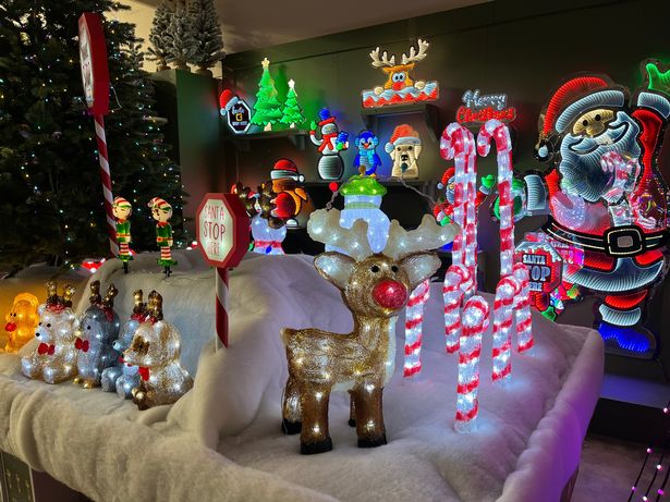 Some of the many lights on display at Newbank Garden Centre 