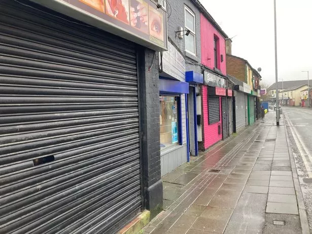 Empty shops and shutters down in Droylsden town centre