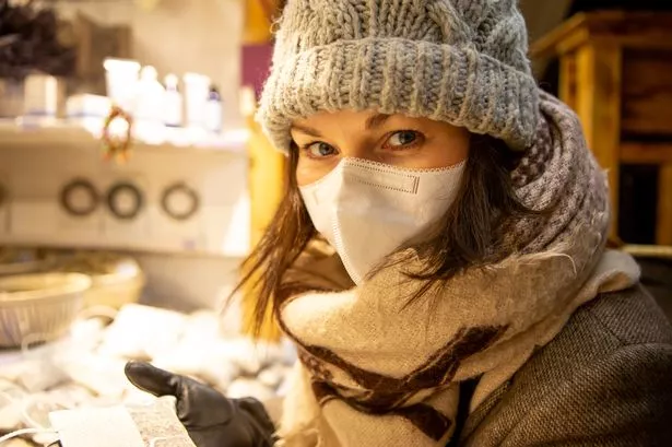 Woman enjoying Christmas time