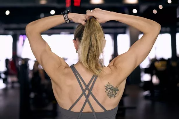 Close-up image of woman at the gym