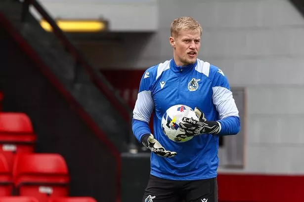 Brad Young of Bristol Rovers warms up before the Gas' 2-1 defeat to Walsall (Photo by Stuart Leggett/MI News/NurPhoto via Getty Images)