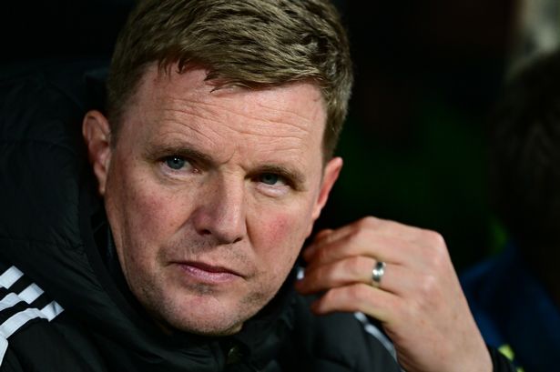 Newcastle United Head Coach Eddie Howe looks on during a UEFA Champions League match
