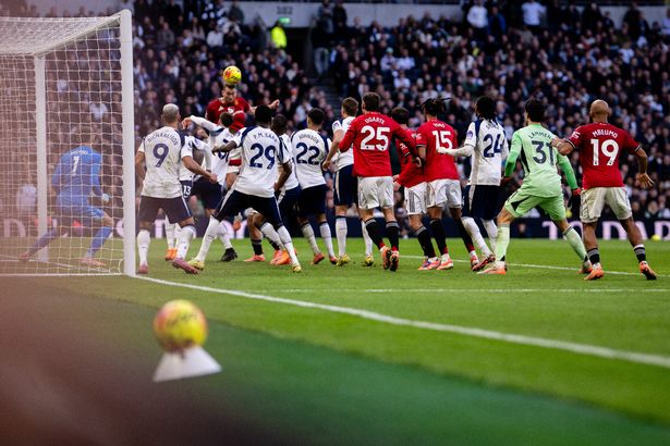 Matthijs de Ligt scores Manchester United's equaliser against Tottenham Hotspur