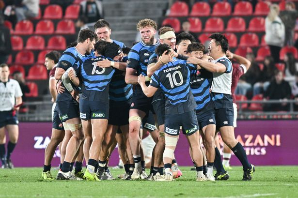 Japanese players celebrate