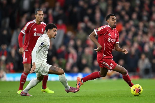 Ryan Gravenberch on the ball for Liverpool.