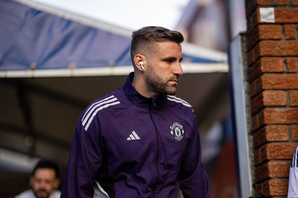 Luke Shaw of Manchester United arrives ahead of the Premier League match against Crystal Palace