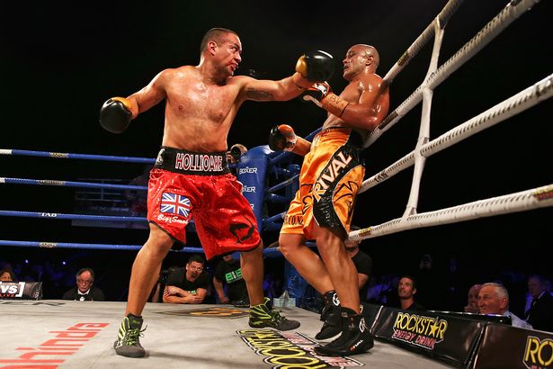 Adam HollioakeÊ(L) fights  Monty Beethan (R) during Super8 Fight Night at Horncastle Arena on March 28, 2015 in Christchurch, New Zealand.  