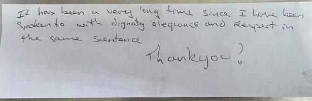 The bus driver slipped a kind passenger a touching note