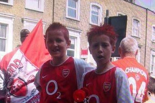 Harry Kane in an Arsenal shirt: Spurs star Kane celebrating the Arsenal's Invincibles Premier League title win in 2004