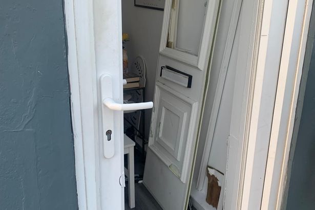 House of the man who was arrested after the robbery of a cash box on Monday