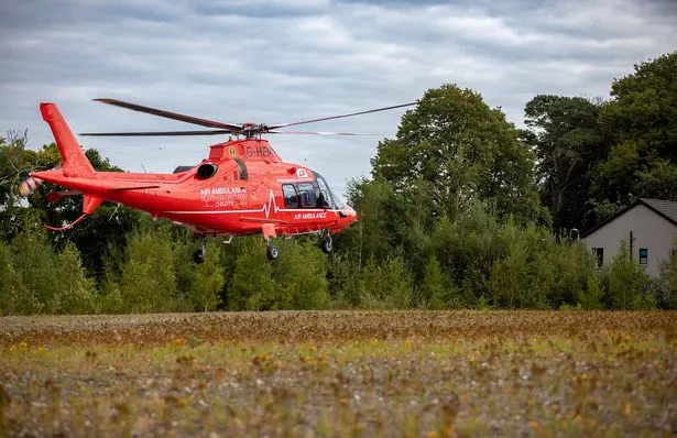 The Air Ambulance being tasked to a critical call