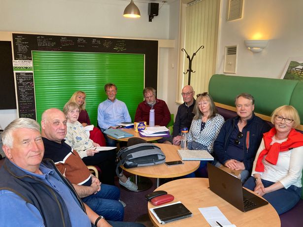 Say NO to Scout Moor 2 campaigners sat in Norden Old Library