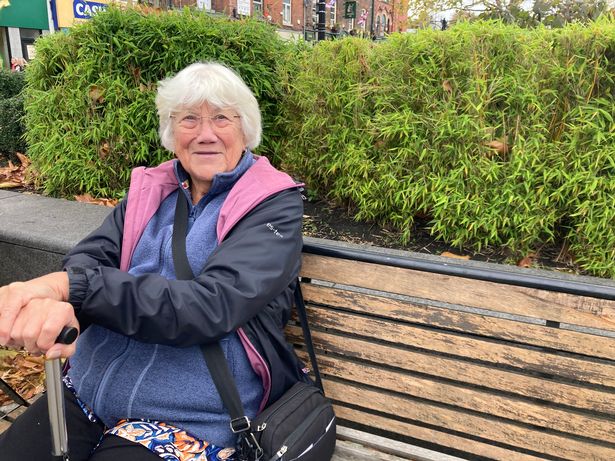 Beatrice Lowe, sitting in Middleton Gardens