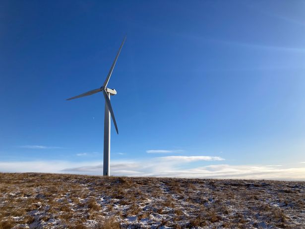 The wind turbines on Scout Moor