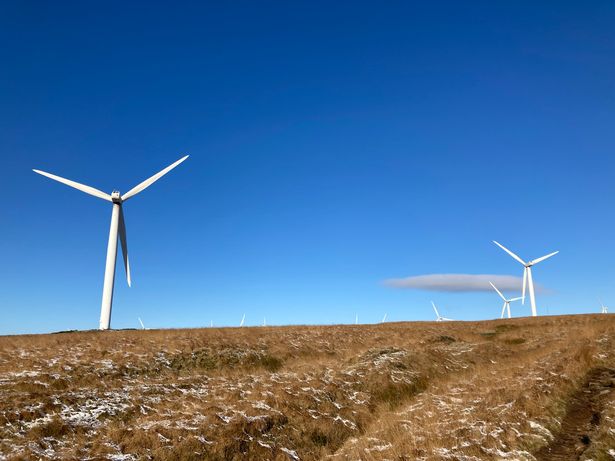 The wind turbines on Scout Moor