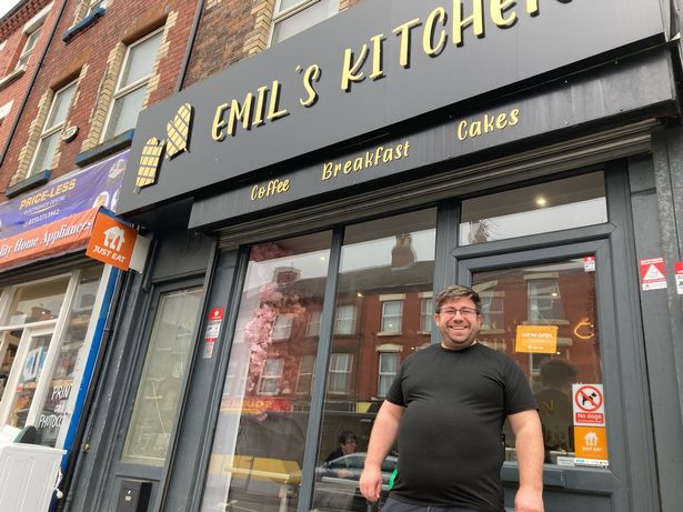 Emil Rahaeanu, 36, outside his café, Emil's Kitchen, on County Road.