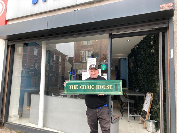 Barman James Williams, 56, outside the former JT's bar, which is to become The Craic House, County Road, Walton. 